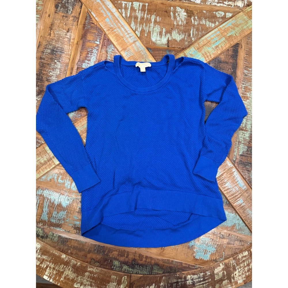 Womens Michael Kors Blue Knit Sweater Top Shirt Size Medium